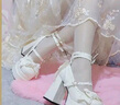 啄木鳥(niǎo)超仙高跟鞋防水臺y2k甜美Lolita鞋子洛麗塔鞋JK配裙子可愛(ài)小皮鞋 白色 37 曬單實(shí)拍圖