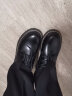 卡帝乐鳄鱼 CARTELO 英伦风复古小皮鞋女系带单鞋 KDLYJ-WF031 黑色 36  实拍图