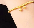 中國黃金（CHINA GOLD）黃金手鏈女足金兩世歡金手鏈蓮蓬轉(zhuǎn)運(yùn)金珠手串七夕情人節(jié)生日禮物 【當(dāng)日/次日達(dá)】兩世歡手串 約2.4-2.5g 曬單實(shí)拍圖