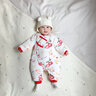 嬰兒連體衣冬款保暖純棉120g新年紅色國風(fēng)爬服外穿寶寶新生兒衣服 事事如意【120g棉】 59cm 【建議寶寶體重：6-10斤】 曬單實(shí)拍圖