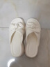 達芙妮厚底拖鞋女外穿涼拖2025夏季新款一字拖女鞋軟底蝴蝶結坡跟踩屎感 米色 37 曬單實(shí)拍圖
