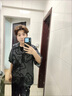 安初夏垂感短袖t恤男士休閑套裝夏季寬松衣服男裝一套穿搭痞帥氣三件套5 【灰色+短T黑+九分K黑】 XL 曬單實(shí)拍圖