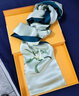 西祠宮坊 蘇繡女士手工刺繡絲巾刺繡披肩結(jié)婚宴會生日送媽媽閨蜜送女朋友 淺綠白蘭花 曬單實(shí)拍圖
