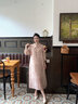 浮云堂「浮云堂.風(fēng)」郁林.新中式改良印花天絲連衣裙女25春秋禪意國風(fēng)茶 石密 M 曬單實(shí)拍圖