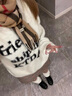 柯蘭娜美式復古軟糯針織毛衣女春秋季設計感小眾寬松奶fufu慵懶風(fēng)上衣潮 白色長(cháng)袖 均碼 【適合80-145斤】 曬單實(shí)拍圖