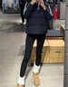 莫代爾加絨鯊魚褲女外穿2025新款秋冬加厚保暖褲棉褲緊身瑜伽芭比打底褲 黑色春秋款 適合10-30度 S 適合75-95斤 曬單實拍圖