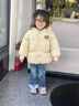 迪士尼（Disney）兒童棉服男女童裝棉衣外套上衣秋冬裝小寶寶羽絨棉襖嬰兒衣服 杏色(小熊款) 80 cm 曬單實(shí)拍圖