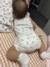 歡喜小熊 嬰兒衣服夏季女寶寶吊帶包屁衣薄款新生兒公主碎花三角哈衣爬服 櫻紅+嫩黃 80cm (建議10-18月身高73-80cm) 曬單實拍圖