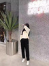 矜持范2025鹽系穿搭學(xué)院風(fēng)Polo衫衛(wèi)衣女套裝女秋新款休閑運(yùn)動(dòng)闊腿褲兩件 白色衛(wèi)衣闊腿褲【兩件套】 L 【建議105120斤】 曬單實(shí)拍圖