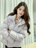 瑪嬌媚（Majiaomei）羽絨棉服女短款2025冬季新款韓版小個(gè)子寬松面包服加厚棉衣外套女 雪香綠 M 曬單實(shí)拍圖