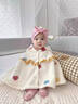 優(yōu)奇嬰兒披風(fēng)斗篷秋冬季寶寶外出擋風(fēng)外套嬰幼兒防風(fēng)保暖小孩披肩兒童 愛(ài)心毛絨斗篷 73 推薦0-1歲 曬單實(shí)拍圖