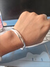 中國黃金（CHINA GOLD）光面素圈銀手鐲女足銀999開(kāi)口可調節銀鐲子時(shí)尚款結婚生日禮物女 光面開(kāi)口手鐲【45g±1g】+品牌禮盒 曬單實(shí)拍圖