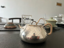 莉翠行 銀壺石瓢壺景舟999足銀泡茶壺功夫茶具手工一張打一體壺 188克220毫升錘紋 曬單實(shí)拍圖