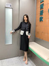 Dudant奢侈高檔品牌連衣裙2025年新款女氣質(zhì)時尚酒紅色赫本風小黑裙禮服 酒紅色【七分袖】 M 曬單實拍圖