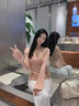 妃奧絨2025新款早秋韓系氛圍感針織吊帶開(kāi)衫兩件套裝女修身顯瘦薄款外套 粉色套裝 M 曬單實(shí)拍圖