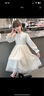 安妮優(yōu)兒女童連衣裙秋裝2025新款兒童裙子秋季中國風(fēng)小女孩新中式旗袍紗裙 杏色 150 曬單實拍圖
