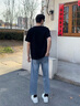 森馬（Semir）牛仔褲男破洞褲復(fù)古潮流錐形褲2025夏季長褲九分褲子109325124102 曬單實(shí)拍圖