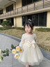 迪士尼（Disney）花童婚禮香檳色禮服女童洋氣長(zhǎng)袖主持人高端周歲女寶寶抓周公主裙 香檳色 DK604 120 cm 適合身高105~120 曬單實(shí)拍圖