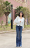 茵曼（INMAN）彈力萊卡牛仔喇叭褲2025春秋季女新款高腰復古打底長(cháng)褲子 喇叭褲 27 曬單實(shí)拍圖