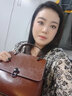 高巴度（GORBADO）包包女包新款2026潮真皮歐洲站寬帶斜挎包手提包氣質(zhì)時(shí)尚女包禮物 咖啡色 曬單實(shí)拍圖