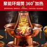 炊老爺紫銅火鍋爐銅鍋老北京純銅火鍋老式木炭涮肉鴛鴦鍋暖土碳專用鍋具 特厚清湯鍋（10人以下使用） 36cm 曬單實(shí)拍圖
