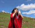 CHANEELR & KARITH民族風(fēng)連帽大披肩女旅游披風(fēng)外搭流蘇斗篷生日小眾禮物送女友老婆 酒紅 曬單實拍圖