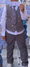 衣諾坊兒童西服馬甲套裝男童演出服灰色禮服 高級(jí)灰：馬甲套裝 140CM 曬單實(shí)拍圖