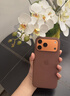 京營(yíng)/Apple蘋(píng)果17手機殼iphone17promax科技織物17pro保護套MagSafe磁吸plus全包防摔air掛繩新款 赭褐色【帶拍照按鍵科技織物殼】 iPhone 17 Pro Max 曬單實(shí)拍圖