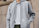 adidas休閑舒適寬松加絨連帽夾克外套男女秋冬阿迪達斯官方輕運動 中麻灰   L 曬單實拍圖