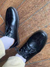 西域駱駝（VANCAMEL）牛筋底皮鞋男高檔春秋季男鞋軟皮軟底百搭休閑透氣皮鞋男英倫鞋 黑色-升級(jí)牛筋底  40 撿漏高檔大牌 曬單實(shí)拍圖