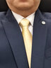 征澀新款領(lǐng)帶男士領(lǐng)帶金色新郎結婚禮商務(wù)正裝黃色領(lǐng)帶上班手打拉鏈式 曬單實(shí)拍圖
