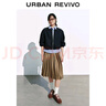 UR2025秋季新款女裝格雷系氣質(zhì)拼接條紋寬松外套UYY150091 墨藍(lán) M 曬單實(shí)拍圖