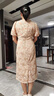顏域蕾絲碎花連衣裙女2025夏裝法式復(fù)古收腰顯瘦V領(lǐng)裙子 花色 XL  曬單實拍圖