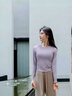 雙秀秋冬瑜伽服上衣女2025新款高級感專(zhuān)業(yè)健身普拉提訓練運動(dòng)長(cháng)袖套裝 月巖紫上衣 L 110-120 曬單實(shí)拍圖