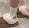 UGG秋季女士包頭厚底LOGO松緊帶休閑懶人毛毛鞋 1113474 CHE | 栗色 39 曬單實拍圖