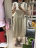 闊色（kuose）灰色短袖松弛通勤穿搭連衣裙女25夏季新款好看顯瘦收腰長(cháng)裙子 花灰色春季款2001 L 曬單實(shí)拍圖