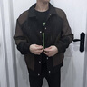 薩拉維夫（SLLAVIF）春秋季潮牌拼接外套男韓版潮流上衣服2025高級感夾克痞帥 黑色 M 曬單實拍圖