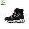 Skechers斯凱奇兒童絨絨靴雪地靴保暖男童棉鞋防寒加絨高幫女童靴660092L 男童/黑色/白色/BKW 38 曬單實(shí)拍圖