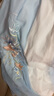 初徑套裝漢服女中國風古裝刺繡兩件套裝夏季仙氣伴娘服學生民國風女裝 藍色套裝 （裙子松緊腰） XL 120~130 曬單實拍圖