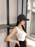 嘉麗薇背心女夏季新款西裝內(nèi)搭打底背心短款高級(jí)感遮副乳工字美背上衣 白色 L 曬單實(shí)拍圖