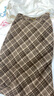 香影格子毛呢半身裙女2025秋冬新款高腰a字輕熟風(fēng)美拉德咖色裙子 咖啡A844070 S 曬單實(shí)拍圖