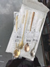 天喜（TIANXI）長(zhǎng)柄304不銹鋼攪拌勺咖啡勺甜品勺子家用蜂蜜調(diào)料勺 鈦金兩只裝 曬單實(shí)拍圖