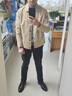 ANDSEEYOU潮牌 夾克 男士日系翻領(lǐng)工裝外套男休閑純色國潮服裝百搭帥氣男裝 米杏色 XL 曬單實(shí)拍圖
