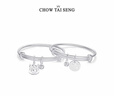 周大生（CHOW TAI SENG）寶寶足銀本命年生肖馬百福銀手鐲一對新生兒百天周歲生日禮物 曬單實(shí)拍圖