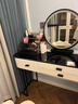 尋槐梳妝臺臥室主臥新款迷你化妝桌收納柜一體現代簡(jiǎn)約輕奢小戶(hù)型 白黑100cm+智能柜+圓鏡+花瓣椅 曬單實(shí)拍圖