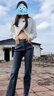 莫代爾簡(jiǎn)單舒適直筒牛仔褲女裝2025春秋高腰顯瘦彈力百搭小個(gè)子煙管褲 藍灰色[加厚] 加絨 L 建議(105-115斤) 曬單實(shí)拍圖