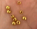 喜上眉梢喜飾黃金古法金珠999足金散珠硬金光面磨砂轉(zhuǎn)運珠路路通圣誕禮物 5mm重工古法珠約兩顆 1g 曬單實拍圖