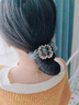 伊黛兒歐根紗大腸發(fā)圈女發(fā)繩韓國丸子頭繩高級感精致高檔春夏頭花發(fā)飾品 C2X101【黑色+藍灰色/2件裝】 曬單實(shí)拍圖