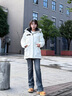 波司登（BOSIDENG）25新款極寒羽絨服女短款90鵝絨收腰顯瘦連帽保暖外套B250242302 【趨勢推薦】冰穹提花白9CW4 S 160/84A 體重約100-110斤 曬單實(shí)拍圖