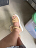百田森羊皮休閑涼鞋女25年夏季厚底增高輕便舒適魔術(shù)貼涼鞋 杏色  39  曬單實(shí)拍圖